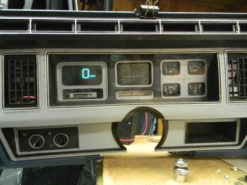 Another little feature, a digital speedometer from a Lincoln town car.  He still has to put the tach back in.