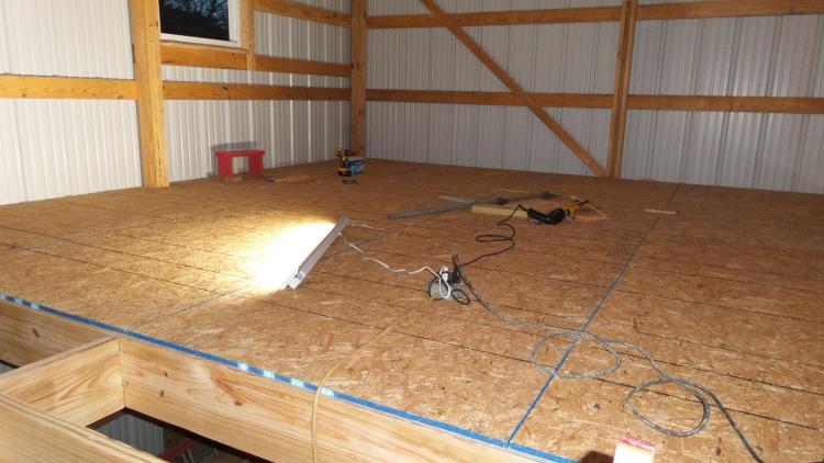 I got another row of subfloor screwed down and a few other things.